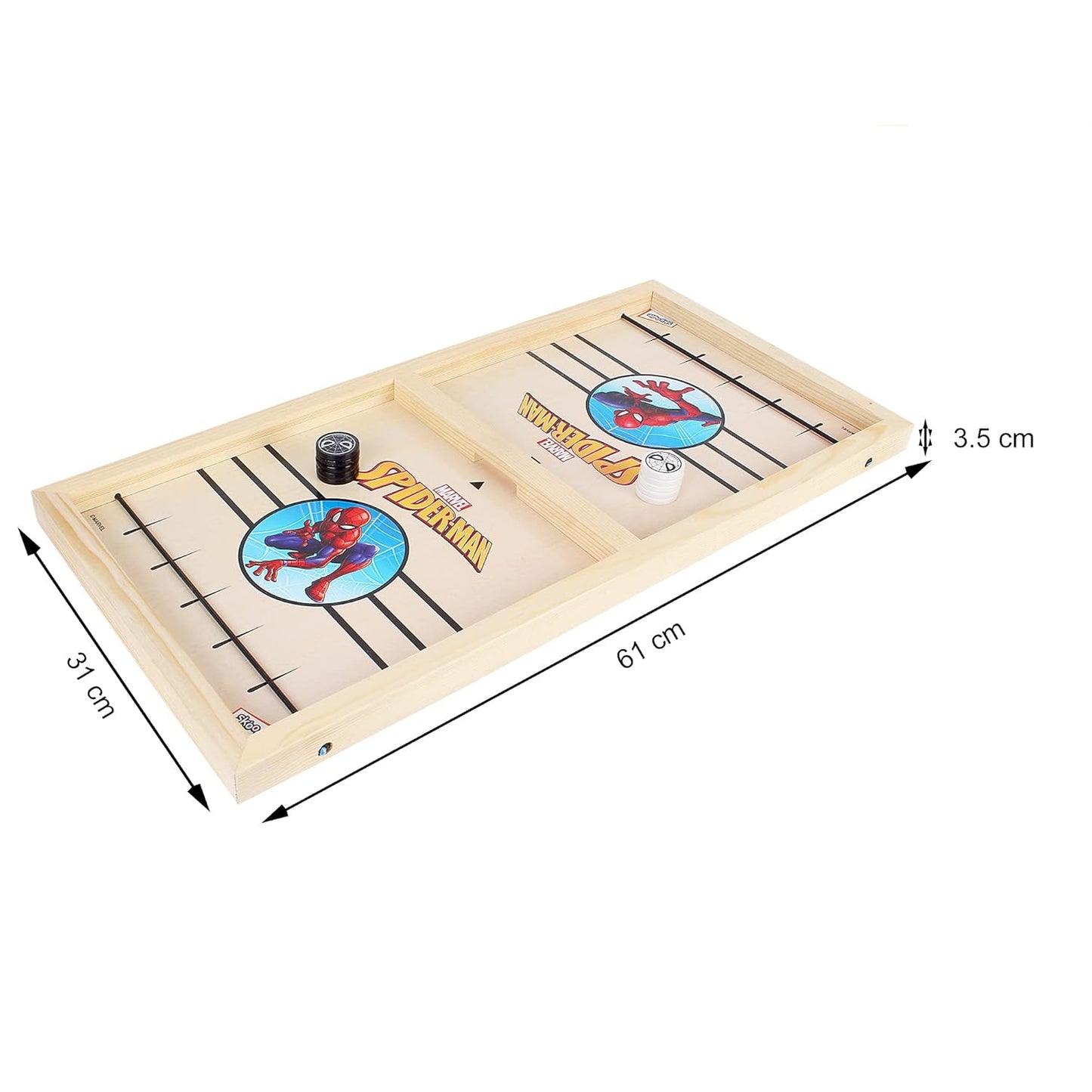 Skoodle Avengers Sling Puck Game Board String Hockey Toy (Spider Man) Portable Table Interactive Board Game for Kids & Adults, Desktop Board Game for All Age Group