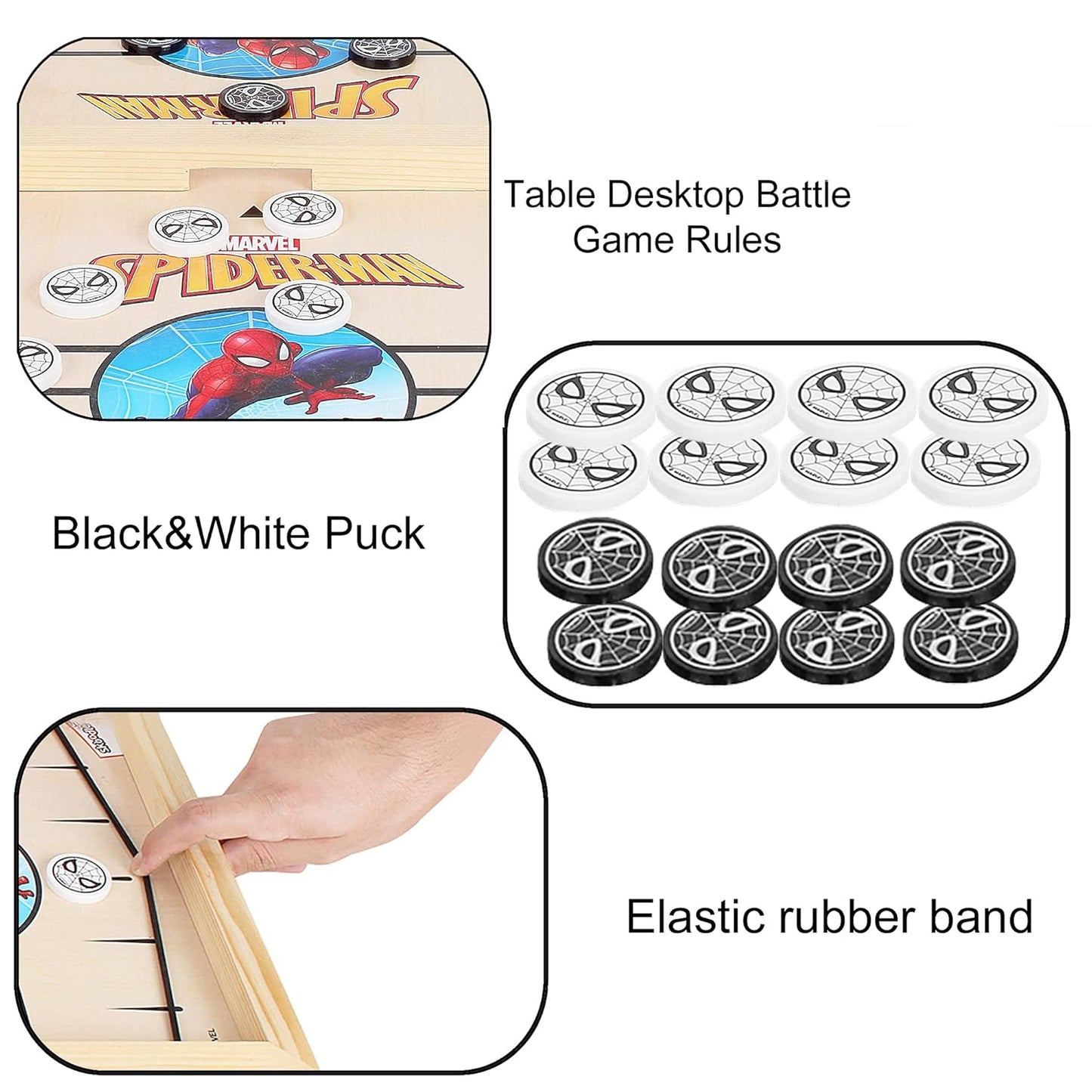 Skoodle Avengers Sling Puck Game Board String Hockey Toy (Spider Man) Portable Table Interactive Board Game for Kids & Adults, Desktop Board Game for All Age Group