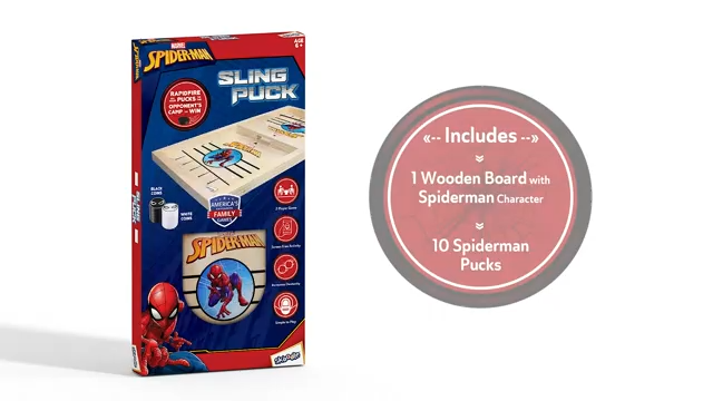 Skoodle Avengers Sling Puck Game Board String Hockey Toy (Spider Man) Portable Table Interactive Board Game for Kids & Adults, Desktop Board Game for All Age Group