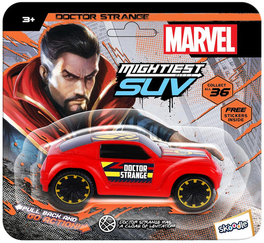 SKOODLE Marvel Dr. Strange Edition - Pull-Back Hyper Car for Kids, Marvel Inspired Toy Cars with Sturdy and Long-Lasting Construction, Enhances Motor Skills and Fun Vehicle Toy for Gifting - Red