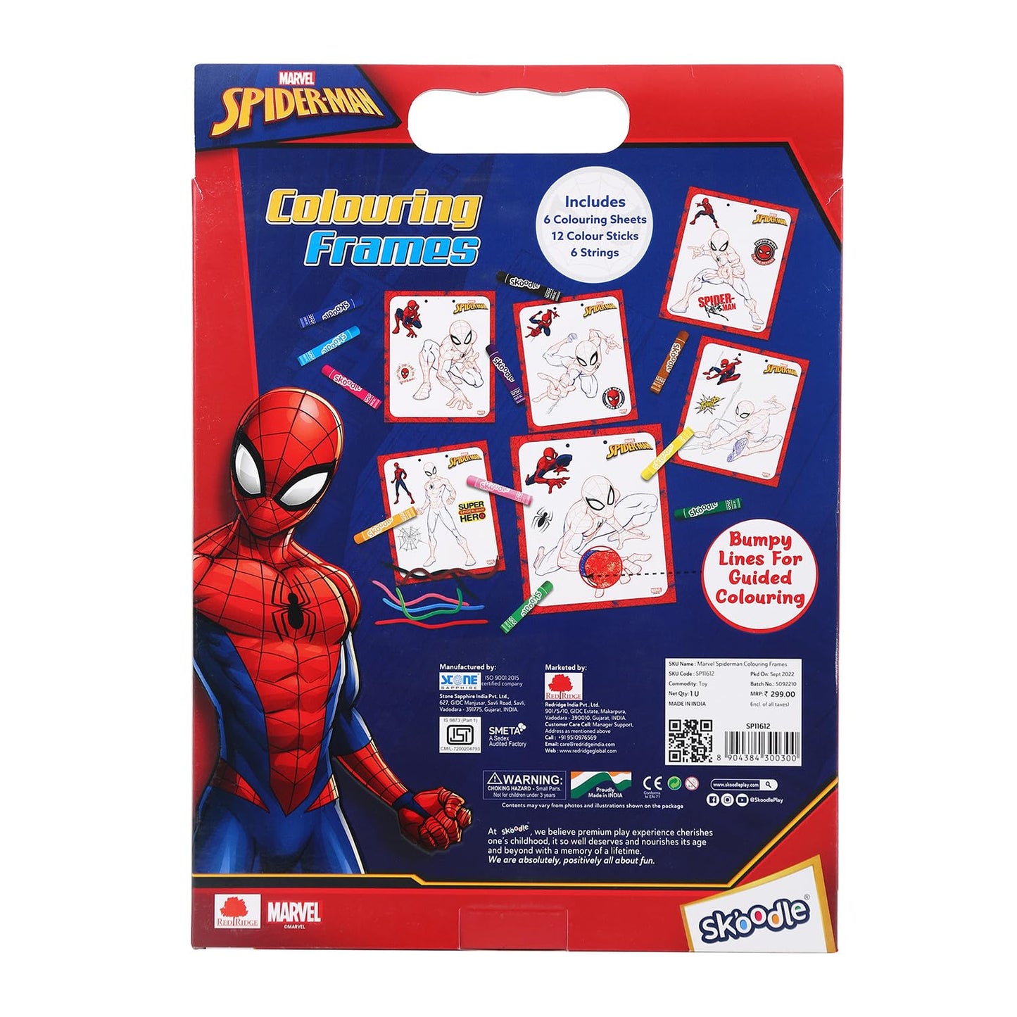 Skoodle Marvel Spiderman Colouring Frames for Kids, Specially Crafted to Enhance Play & Colouring Experience