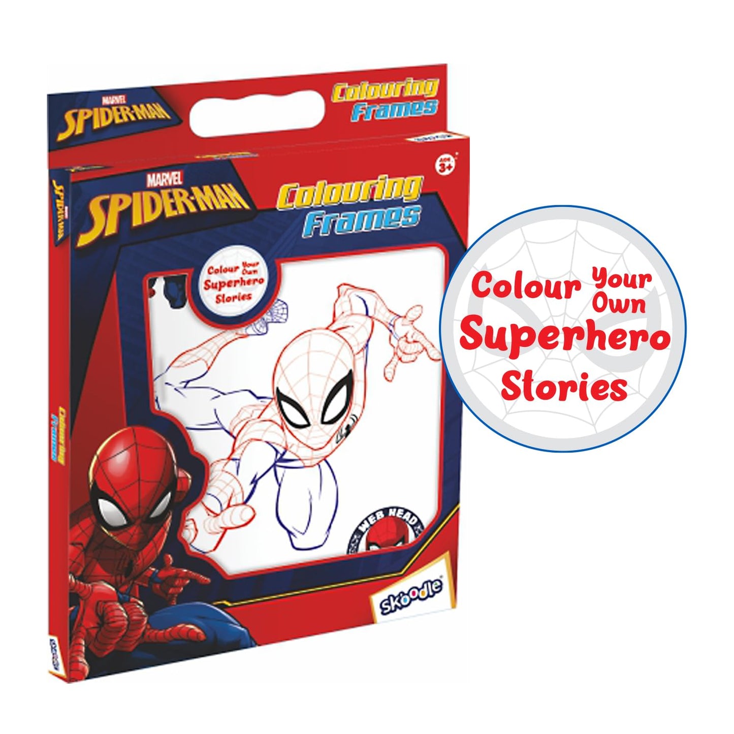 Skoodle Marvel Spiderman Colouring Frames for Kids, Specially Crafted to Enhance Play & Colouring Experience