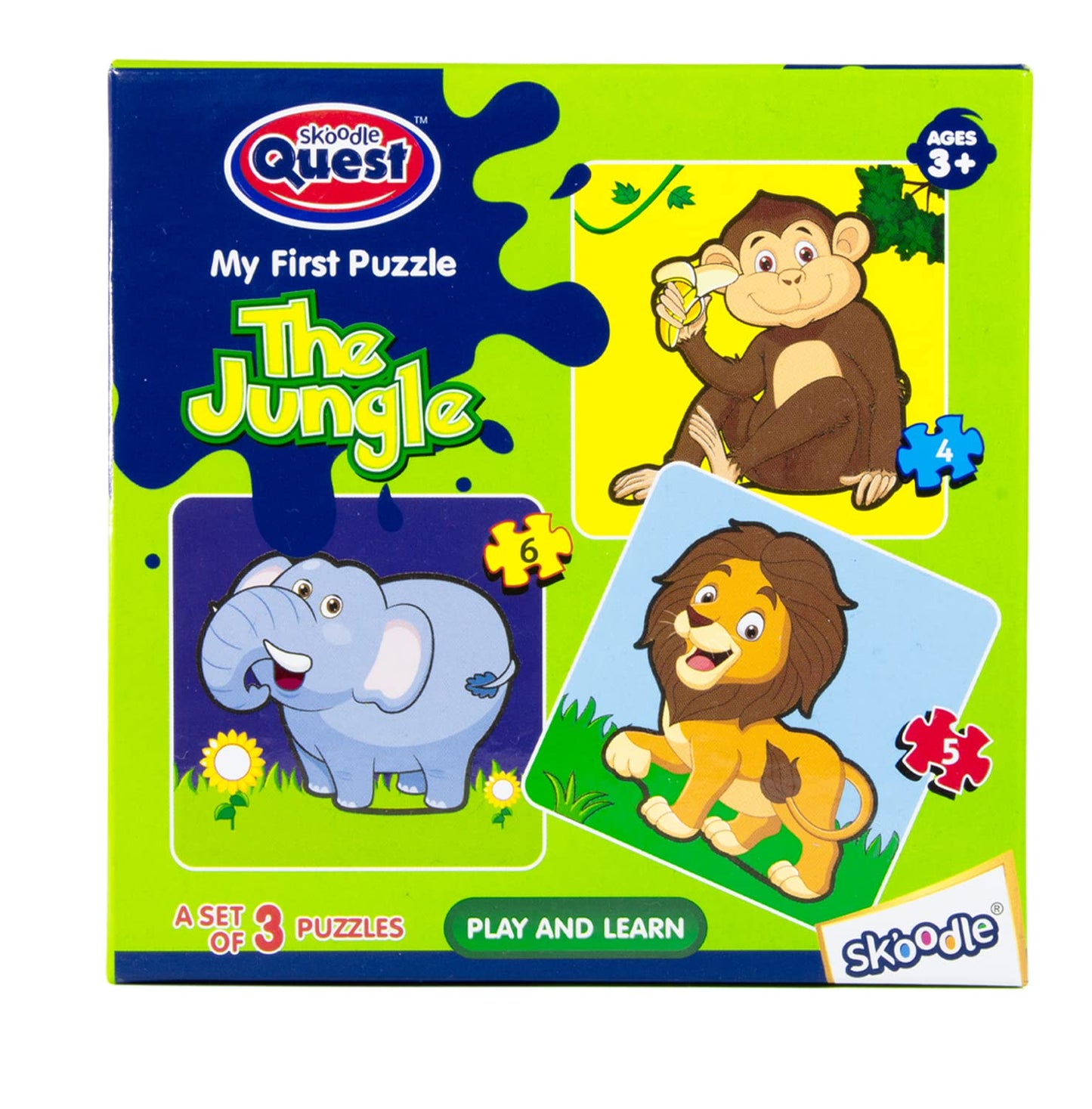 Skoodle My First Puzzle Jungle for 3 Old Kids and Above, Animal Puzzles for Kids, Educational Learning Toys for Girls and Boys