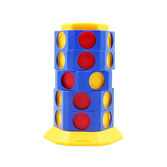 Skoodle Quest Bridge 4 Twist & Turn Tower Board Game Strike 4 Stacking Game for Kids & Adults Drop Connect & Match Puzzle 2 Player Toys for Kids Fun Family Game Age 6+