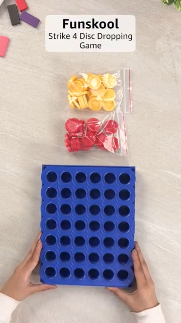 Funskool Strike 4, Classic Disc Dropping Game, Strategy Game, Board Game for Kids, Adults, Families, Educational, 2 Players, Family Fun, Activity Toy for Childrens, Gift Set for Kid, Ages 6+ Years