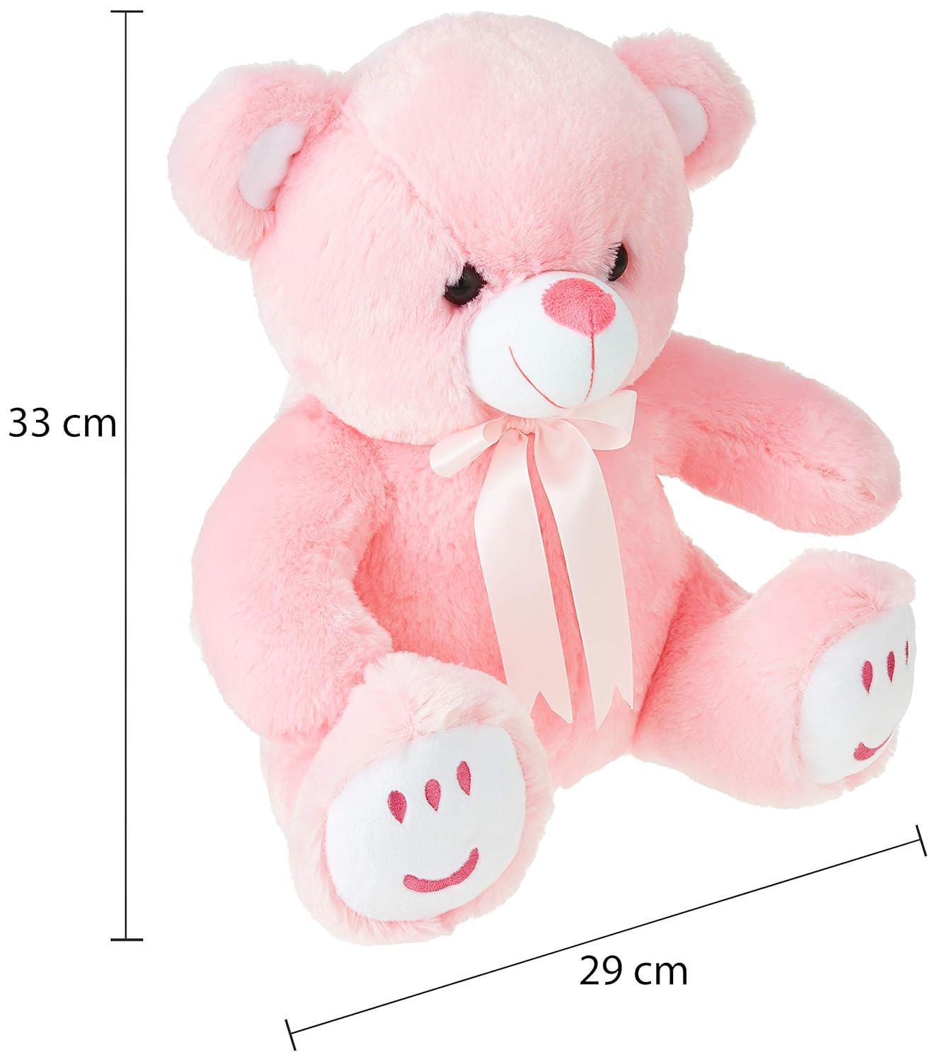 Amazon Brand - Jam & Honey Teddy Bear, Cute, Soft Toy (33 Cm, Pink), Great Birthday Gift