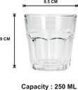 AFAST New Stylish Transparent Drinking Glass (Set Of 1), 260Ml- GH35 Glass Water/Juice Glass (260 ml, Glass, Clear)