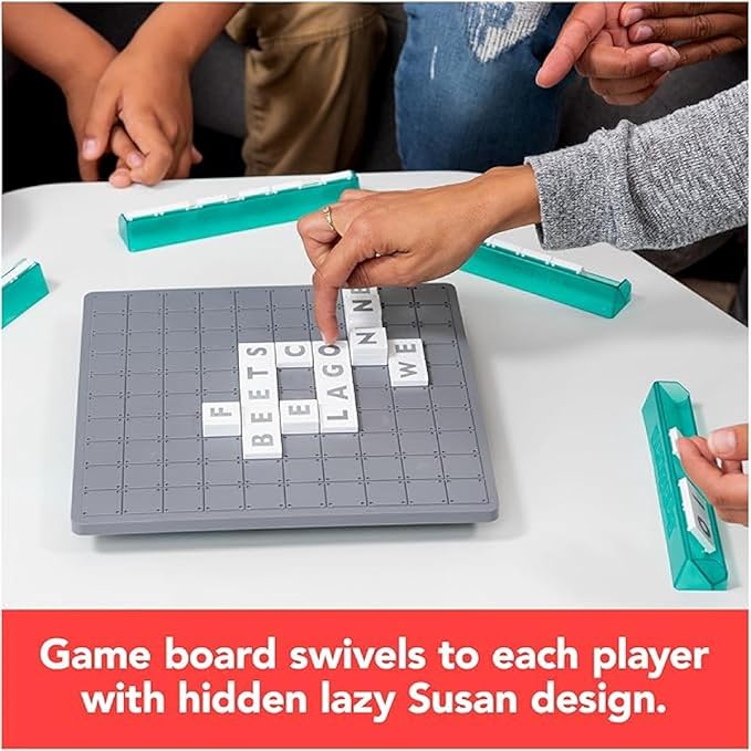 Funskool Spin Master Upwords, Family Games, Strategy Game, Word Game with Stackable Letter Tiles, Strategy Board Games, Get into Funzone, for Ages 8 and Above, Multicolour