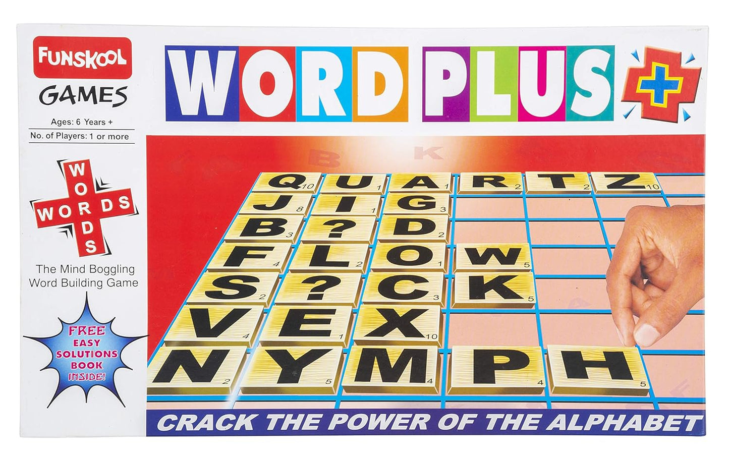 Funskool Games, Word Plus, Educational Word Building Game, for Kids & Family, 1 or More Players,Pack of 1, Ages 6 and Above