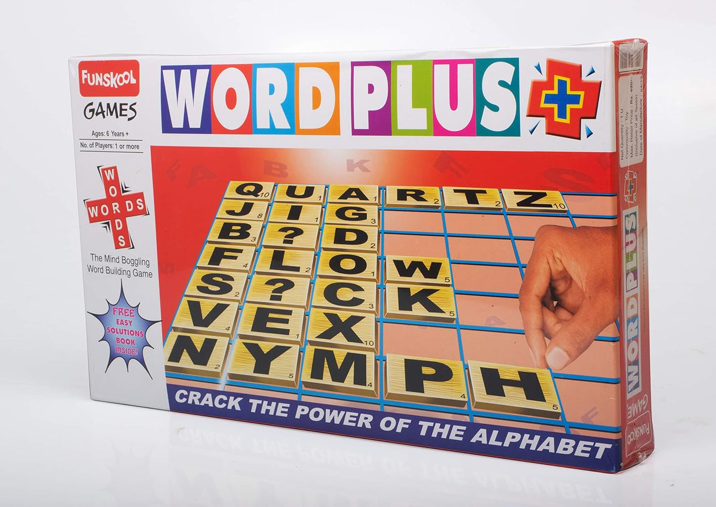 Funskool Games, Word Plus, Educational Word Building Game, for Kids & Family, 1 or More Players,Pack of 1, Ages 6 and Above