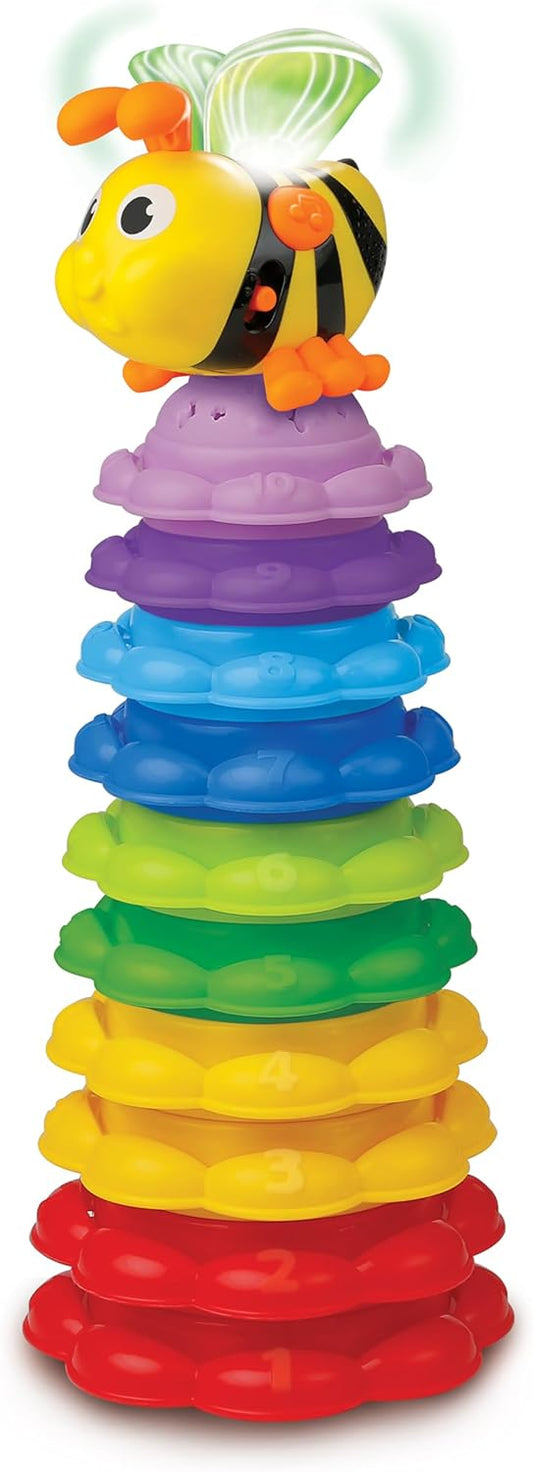 winfun Stack 'N Learn Bee and Sunflowers – Educational Stacking Toy with Lights & 40+ Sounds – Teaches Colors & Numbers – Baby Learning Toy for Toddlers Ages 12 Months+ – Cognitive Skill Builder