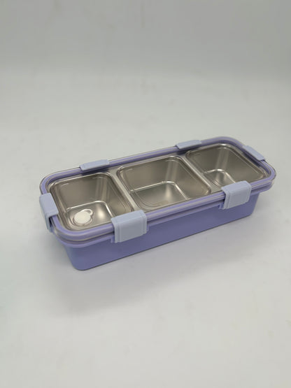 Grab Smart Stainless Steel Bento Lunch Box with Multiple Compartments – Leak-Proof Alphabet Design Tiffin Box