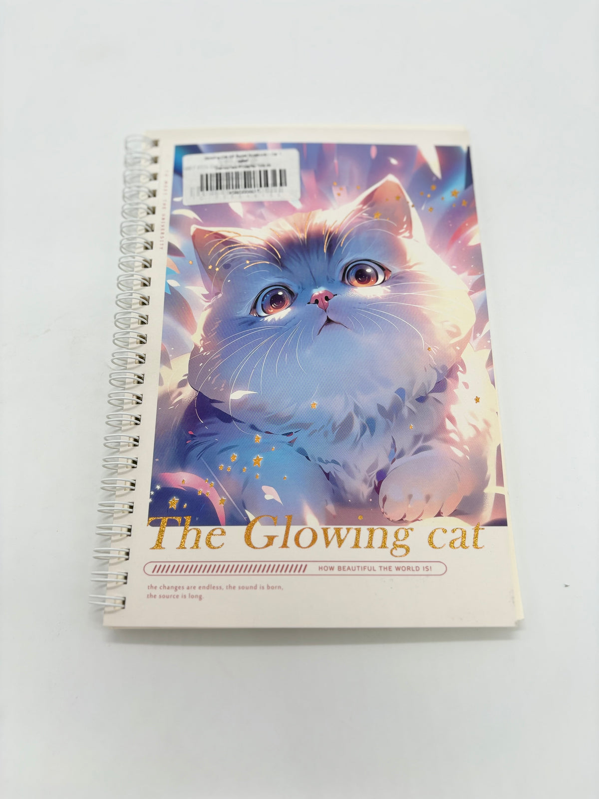 Glowing Cat A5 Spiral Notebook