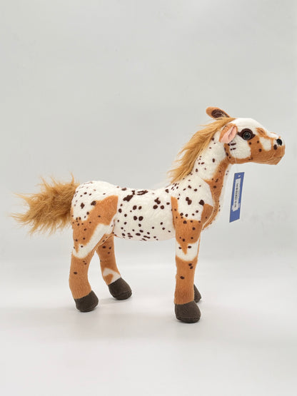 Standing Horse White and Brown 48 cm Soft Toy