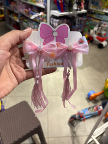 Pearl Bow Hair Clip with Hanging