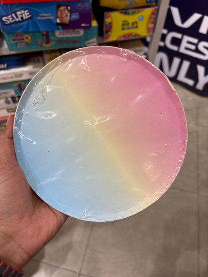 Pink and Blue Ombre Gradient Disposable Paper Plates