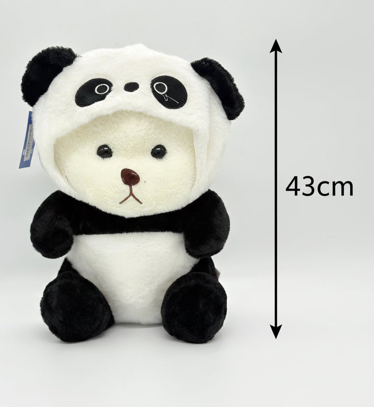 Panda with Eyes Hoodie 43 cm Soft Toy