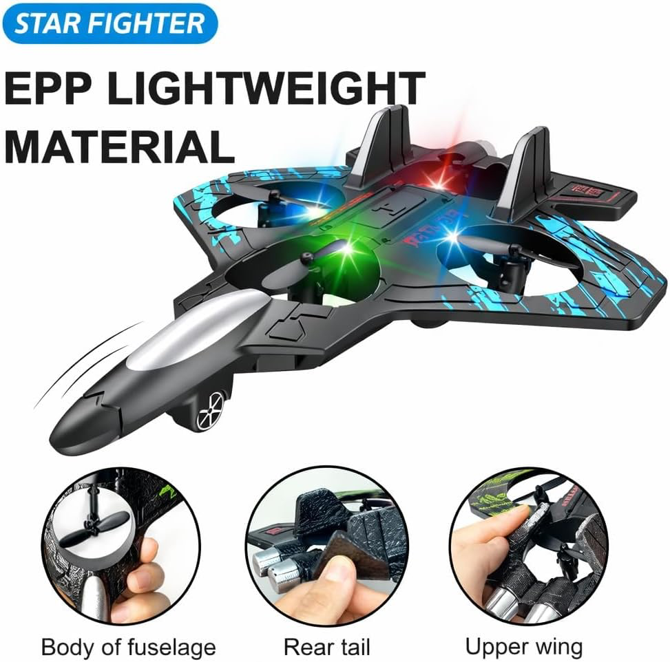 Star Fighter RC Quadcopter Plane – 2.4GHz Fighter Jet Drone Toy
