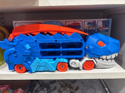 Dinosaur Deformation Truck Car Storage Playset with 2 Alloy Racing Cars