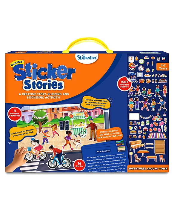 Skillmatics Sticker Stories Creative Activity Kit, 150+ Reusable Stickers