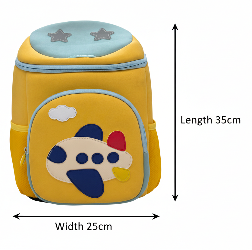 Kids Airplane Print School Bag