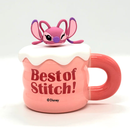 Best of Stitch Ceramic Mug with Angel Character Topper Lid