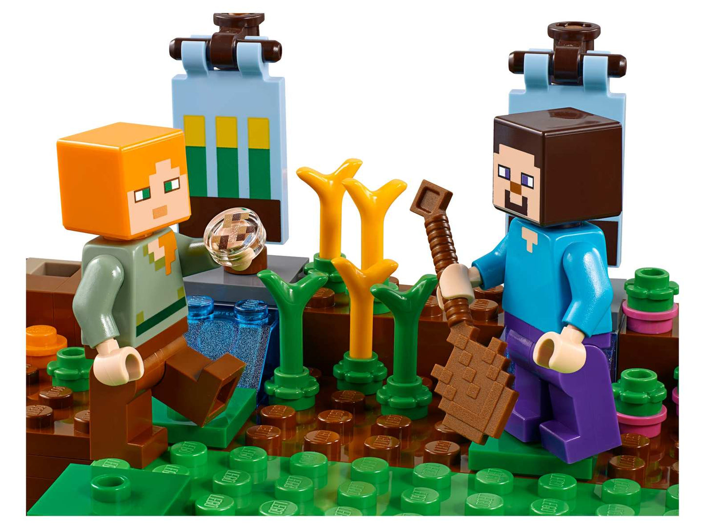 Brick My World Minecraft Farm Cottage Mega Blocks 840 Pcs - Building Set for Ages 6+