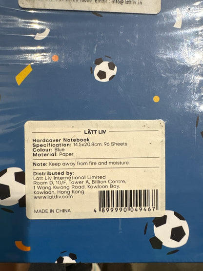 Latt Liv Soccer Football Hardcover Notebook