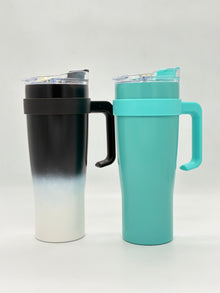 Insulated Stainless Steel Coffee Tumbler with Handle and Straw - 1200 ml