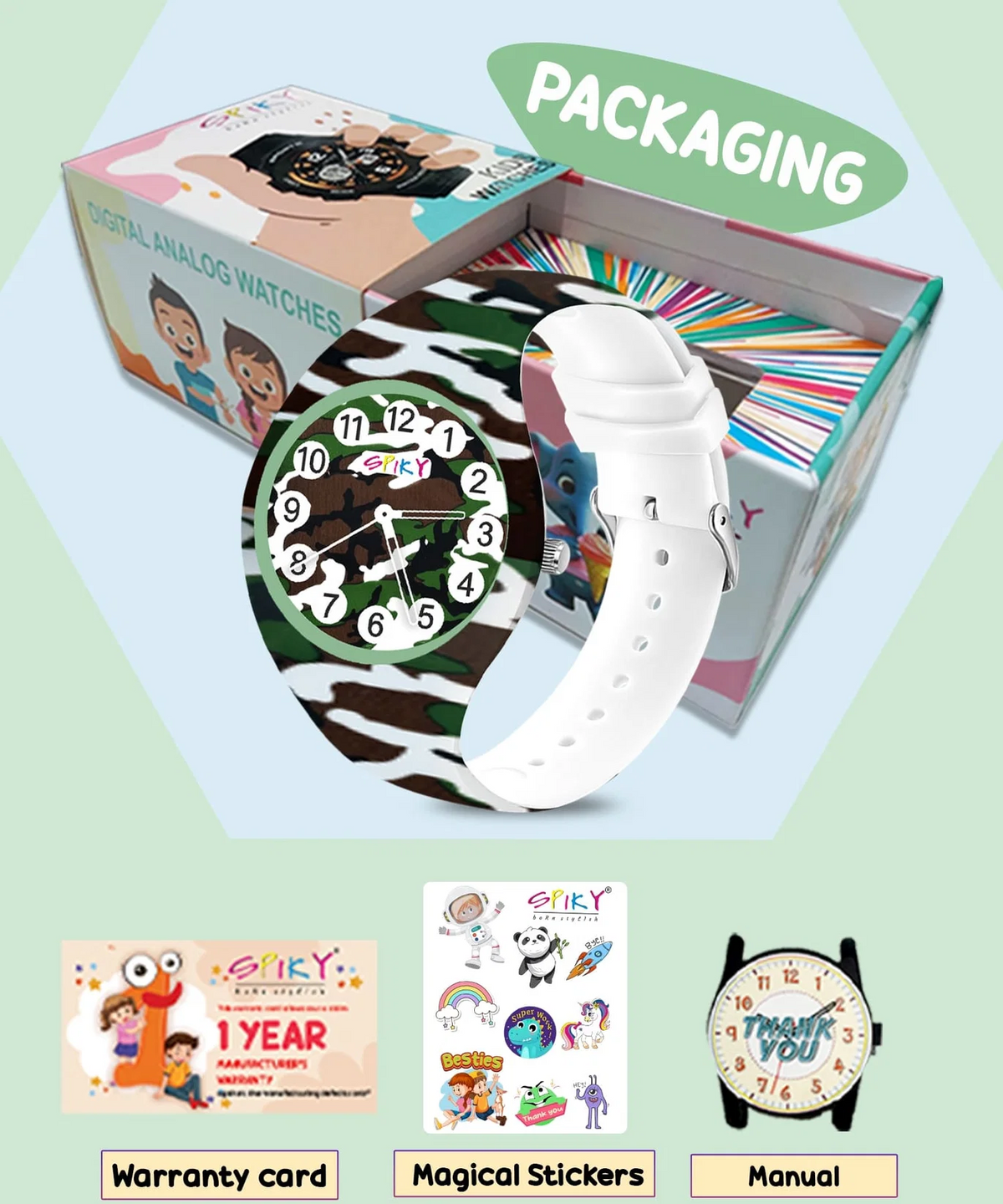 Spiky EVA A38 Printed Analog Watch