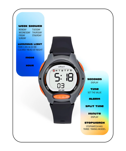 Spiky Spkeva2 Round Digital Kids Sports Watch