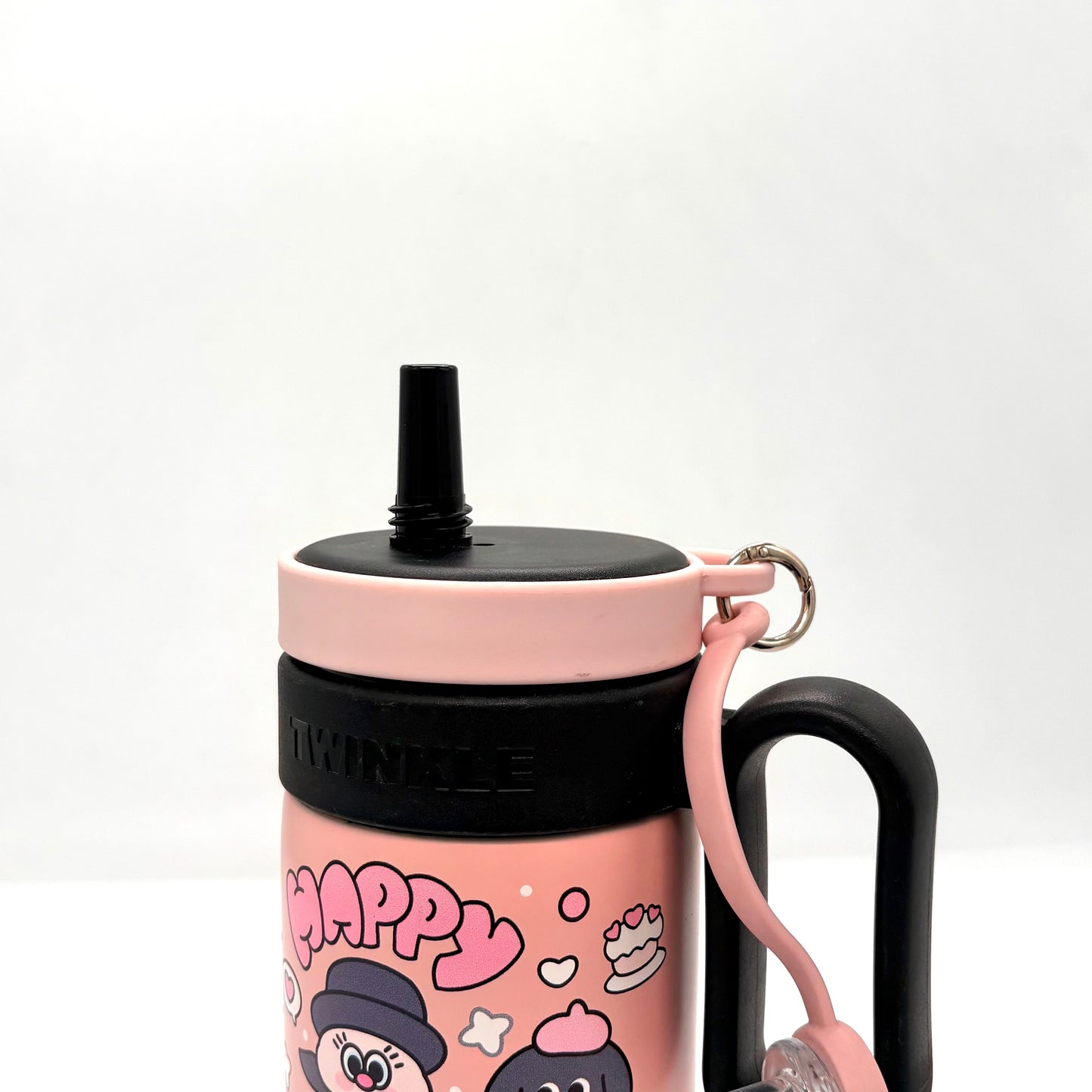 Twinkle Happy Insulated Tumbler with Handle and Straw – Starxcup