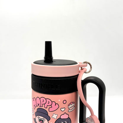 Twinkle Happy Insulated Tumbler with Handle and Straw – Starxcup
