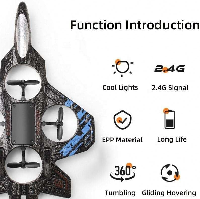 Star Fighter RC Quadcopter Plane – 2.4GHz Fighter Jet Drone Toy