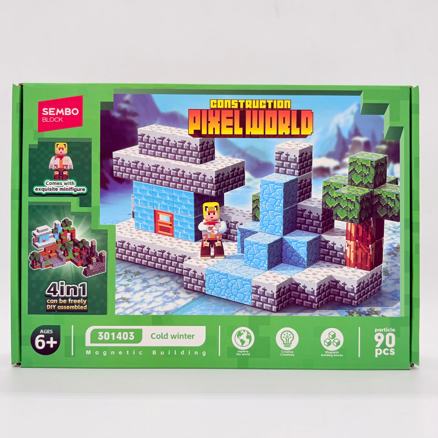 Sembo Pixel World Magnetic Building Block Set - Cold Winter 90 Pcs