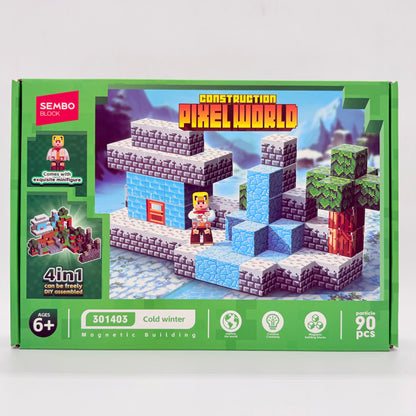Sembo Pixel World Magnetic Building Block Set - Cold Winter 90 Pcs