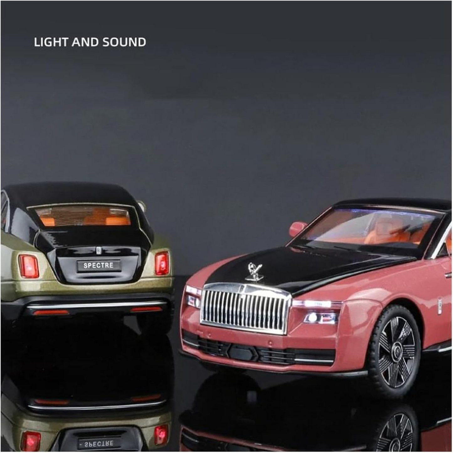 Diecast 1:24 Scale Alloy Luxury Coupe Car Model with Umbrella & Rotating Steering Wheel