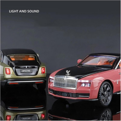 Diecast 1:24 Scale Alloy Luxury Coupe Car Model with Umbrella & Rotating Steering Wheel