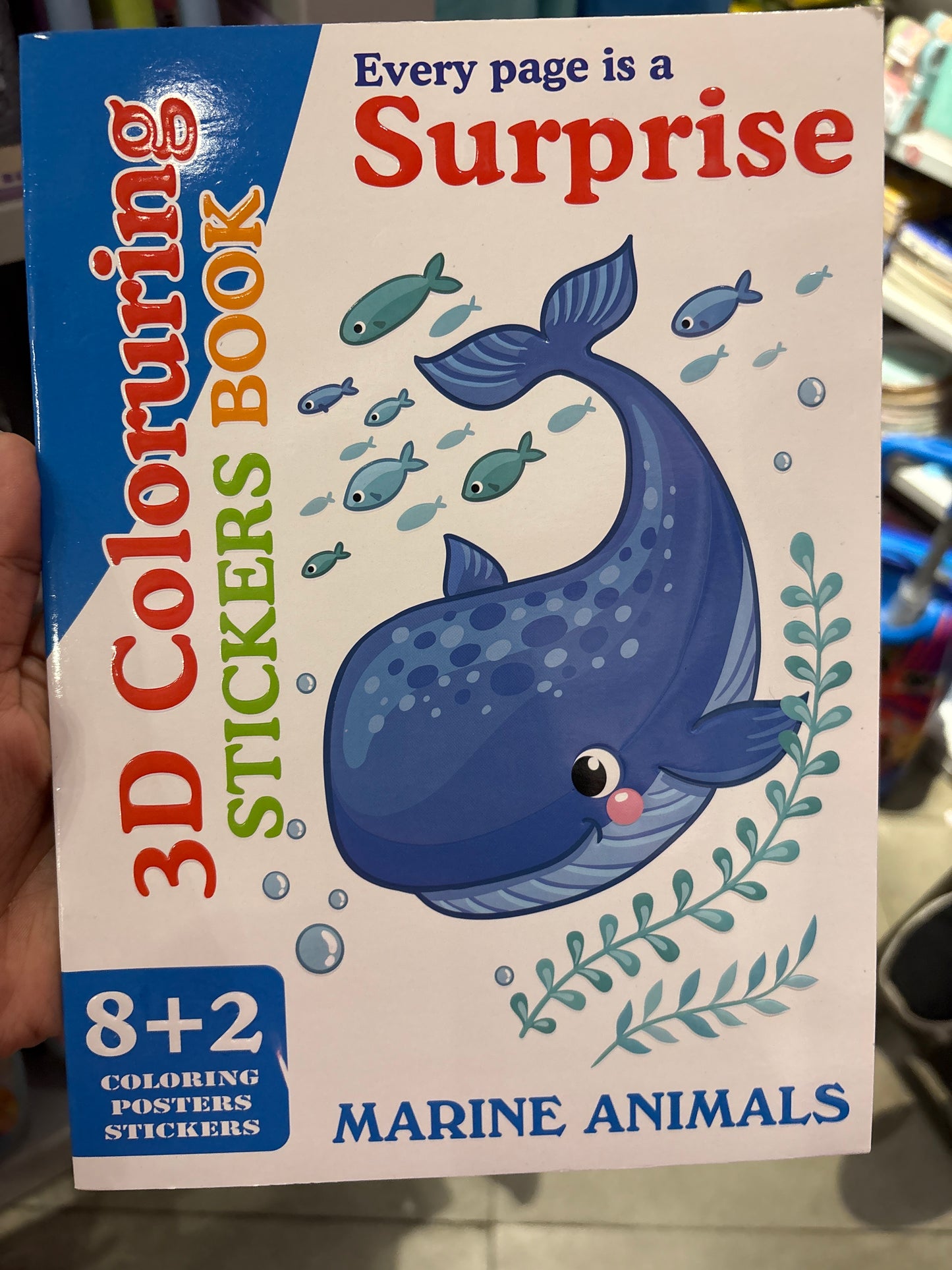 3D Coloring Sticker Book, Surprise Pages, Assorted Themes