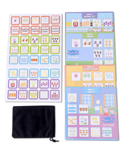 Funskool Games, Peppa Pig, 123 Game, Educational Game, Counting & Matching Skills, 1, 4 Players, 3 & Above for Kid