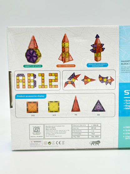 Magnetic Tiles, Building Blocks, 40 pcs