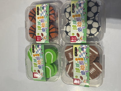 Sports Ball Shaped Erasers Set of 10