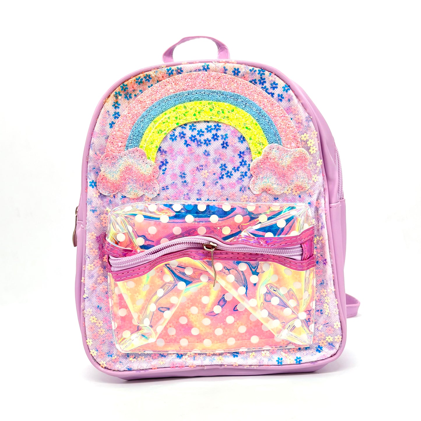 Girls Rainbow Glitter Sequin School Backpack