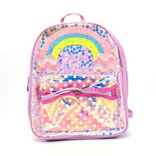 Girls Rainbow Glitter Sequin School Backpack