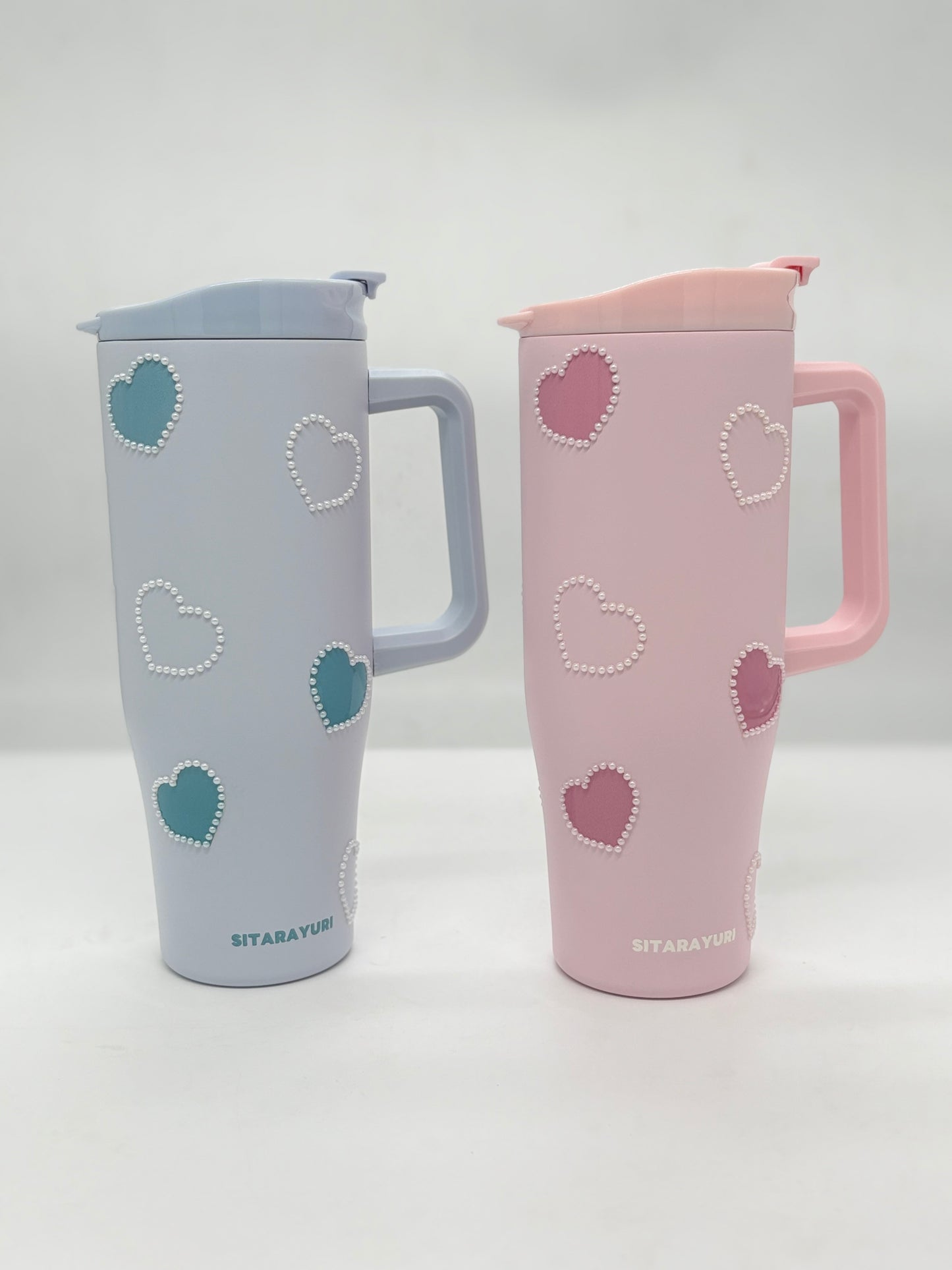 Love Heart Insulated Tumbler 1200ml with Straw