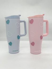 Love Heart Insulated Tumbler 1200ml with Straw