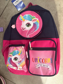 Unicorns Are Real Kids School Backpack with Pouch