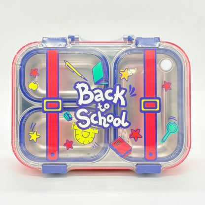 Back to School Steel Lunch Box, 3 Grid