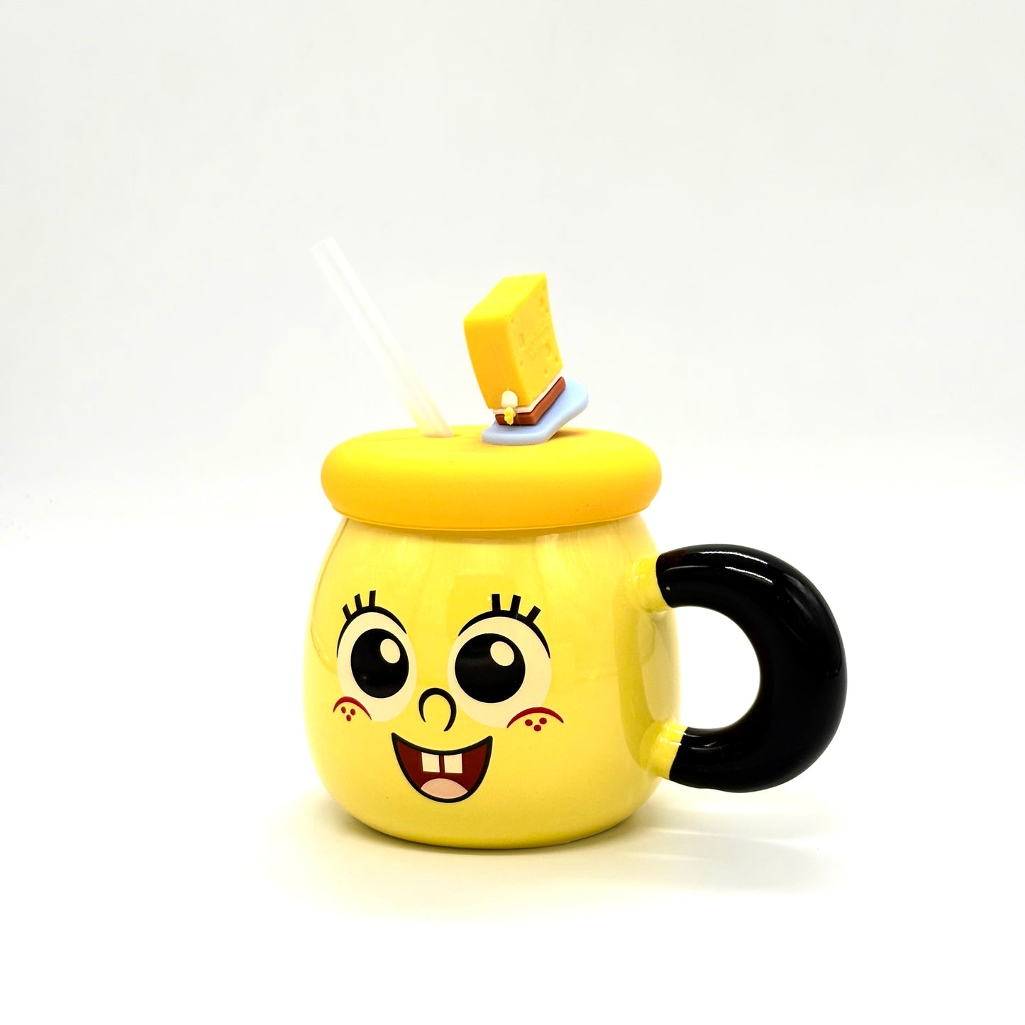 SpongeBob SquarePants Ceramic Mug with Character Topper and Straw