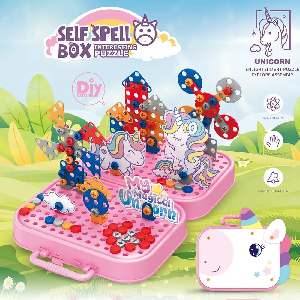 Unicorn Self Spell Box Interesting Puzzle Set With Drill